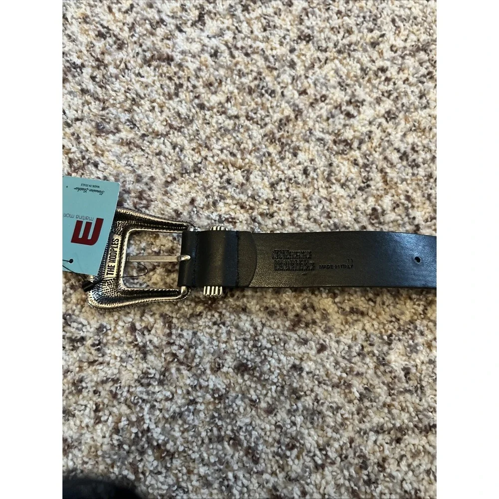 Martina Mori  New Made In Italy Leather Belt Black Sz 34/35